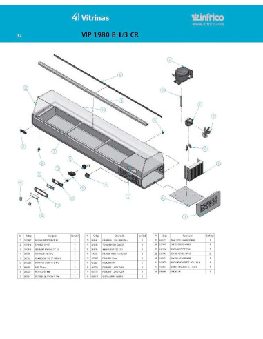 Pièces détachées INFRICO VIP-1980-B-1-3-CR Annee 2007 