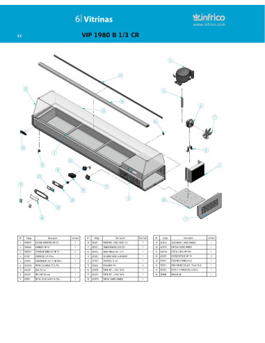 Pièces détachées INFRICO VIP-1980-B-1-3-CR Annee 2011 