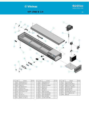 Pièces détachées INFRICO VIP-1980-B-1-4 Annee 2011 