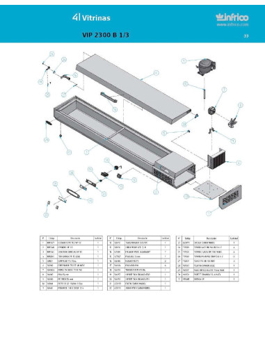 Pièces détachées INFRICO VIP-2300-B-1-3 Annee 2007 
