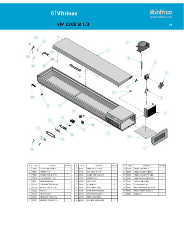 Pièces détachées INFRICO VIP-2300-B-1-3 Annee 2011 