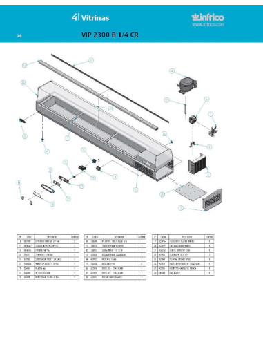 Pièces détachées INFRICO VIP-2300-B-1-4-CR Annee 2007 