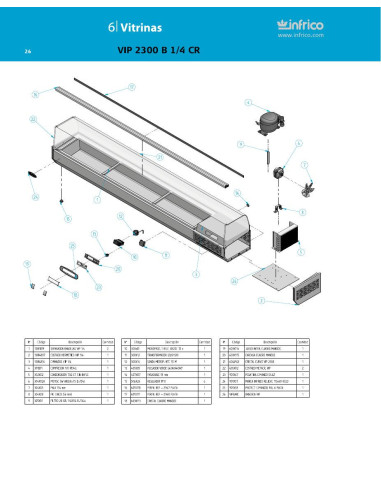 Pièces détachées INFRICO VIP-2300-B-1-4-CR Annee 2011 