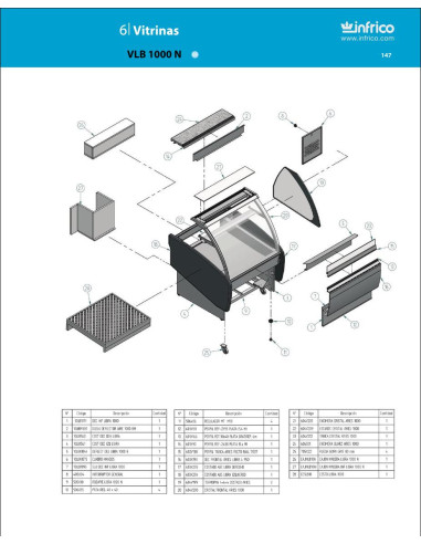Pièces détachées INFRICO VLB-1000-N Annee 2008 
