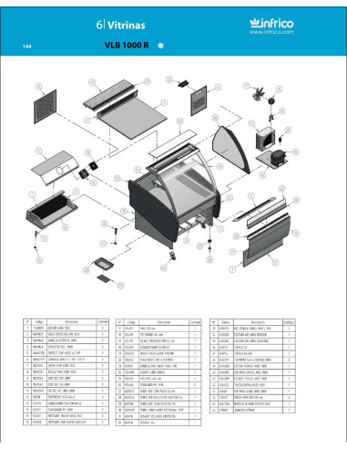 Pièces détachées INFRICO VLB-1000-R Annee 2008 