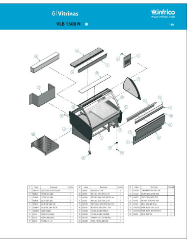 Pièces détachées INFRICO VLB-1500-N Annee 2008 