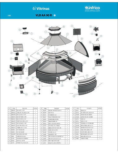Pièces détachées INFRICO VLB-AA-90-R Annee 2008 