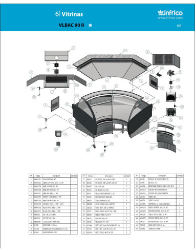 Pièces détachées INFRICO VLB-AC-90-R Annee 2008 