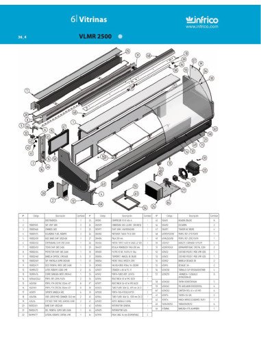 Pièces détachées INFRICO VLMR-2500 Annee 2011 