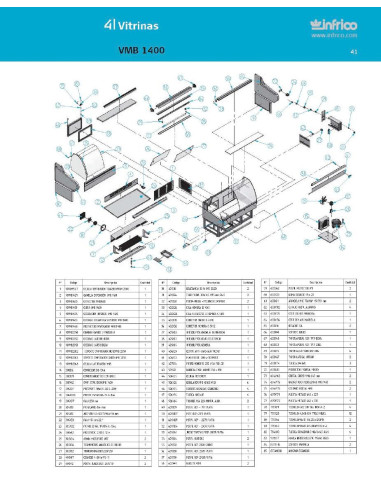 Pièces détachées INFRICO VMB-1400 Annee 2007 