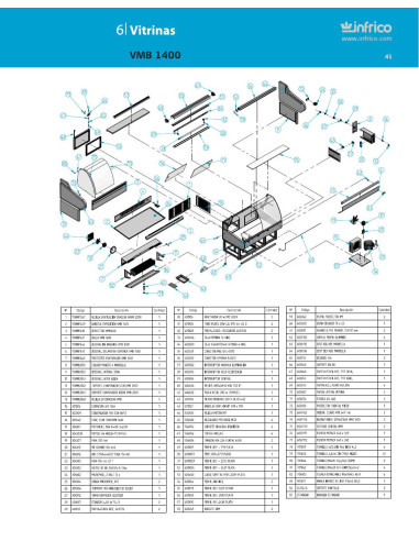 Pièces détachées INFRICO VMB-1400 Annee 2011 