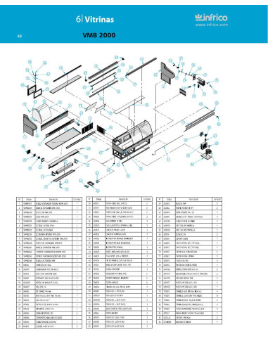 Pièces détachées INFRICO VMB-2000 Annee 2011 