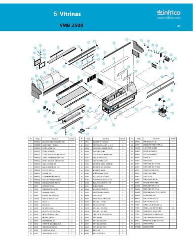 Pièces détachées INFRICO VMB-2500 Annee 2011 