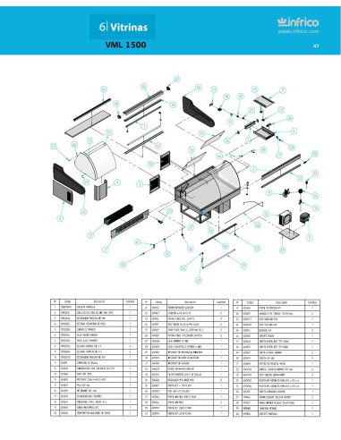 Pièces détachées INFRICO VML-1500 Annee 2011 