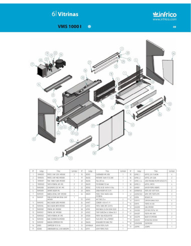 Pièces détachées INFRICO VMS-1000-I Annee 2011 