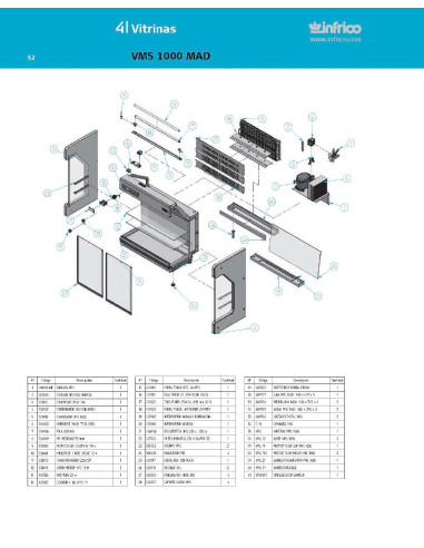 Pièces détachées INFRICO VMS-1000-MAD Annee 2007 