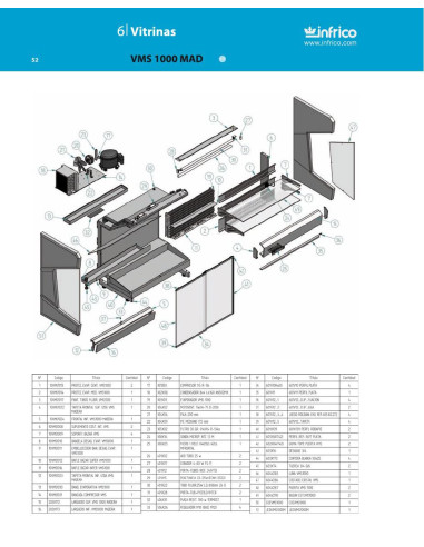 Pièces détachées INFRICO VMS-1000-MAD Annee 2011 