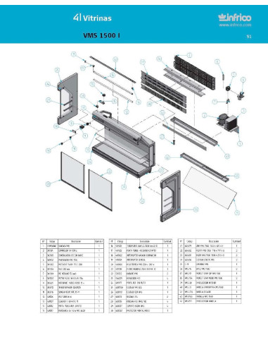 Pièces détachées INFRICO VMS-1500-I Annee 2007 