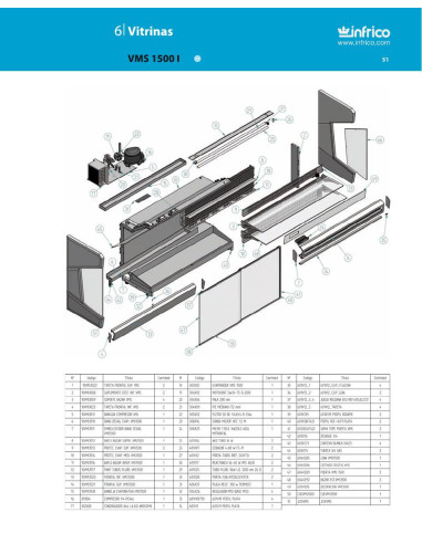 Pièces détachées INFRICO VMS-1500-I Annee 2011 