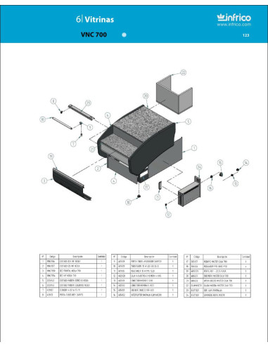 Pièces détachées INFRICO VNC-700 Annee 2008 
