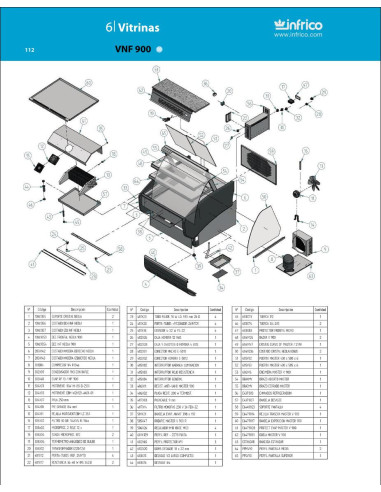 Pièces détachées INFRICO VNF-900 Annee 2008 