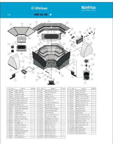 Pièces détachées INFRICO VNF-AC-90 Annee 2008 