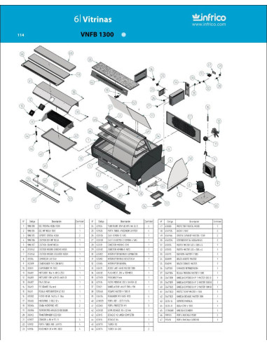 Pièces détachées INFRICO VNFB-1300 Annee 2008 