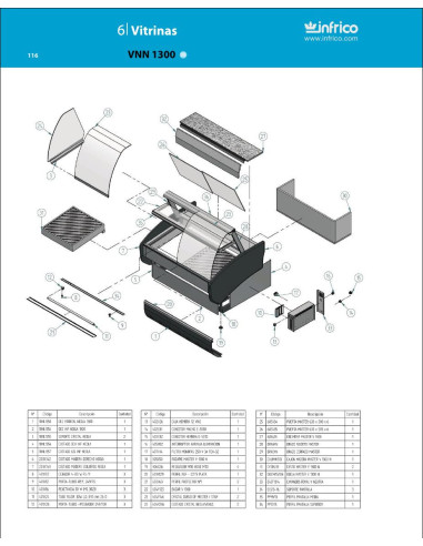 Pièces détachées INFRICO VNN-1300 Annee 2008 