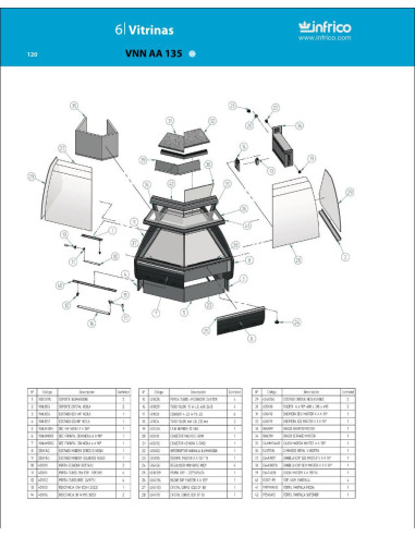 Pièces détachées INFRICO VNN-AA-135 Annee 2008 