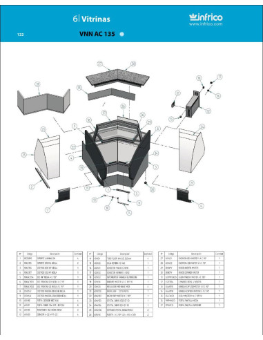 Pièces détachées INFRICO VNN-AC-135 Annee 2008 