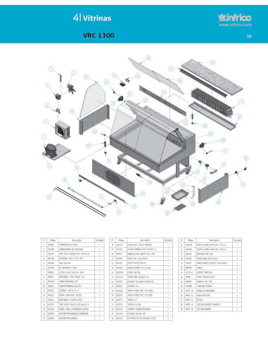 Pièces détachées INFRICO VRC-1300 Annee 2007 