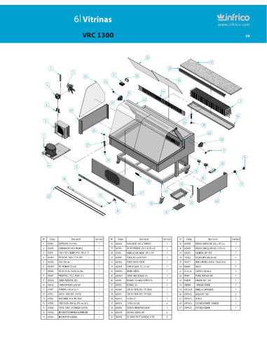 Pièces détachées INFRICO VRC-1300 Annee 2011 