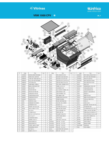 Pièces détachées INFRICO VRM-1000-CPV Annee 2010 