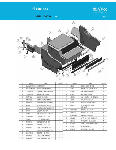 Pièces détachées INFRICO VRM-1000-M Annee 2010 
