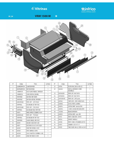 Pièces détachées INFRICO VRM-1500-M Annee 2010 