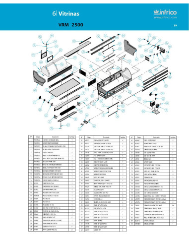 Pièces détachées INFRICO VRM-2500 Annee 2011 