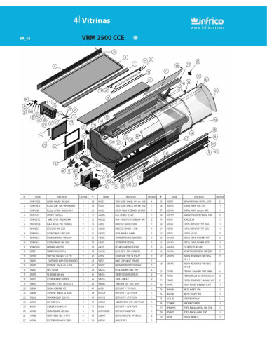 Pièces détachées INFRICO VRM-2500-CCE Annee 2010 