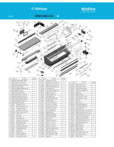 Pièces détachées INFRICO VRM-2500-CCV Annee 2010 