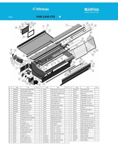 Pièces détachées INFRICO VRM-2500-CPE Annee 2010 