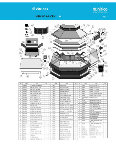 Pièces détachées INFRICO VRM-90-AA-CPV Annee 2010 