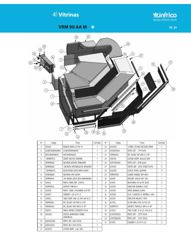 Pièces détachées INFRICO VRM-90-AA-M Annee 2010 