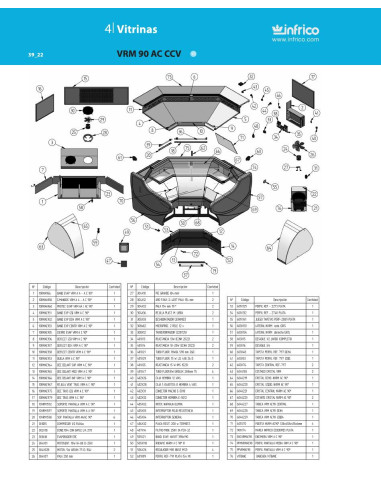 Pièces détachées INFRICO VRM-90-AC-CCV Annee 2010 