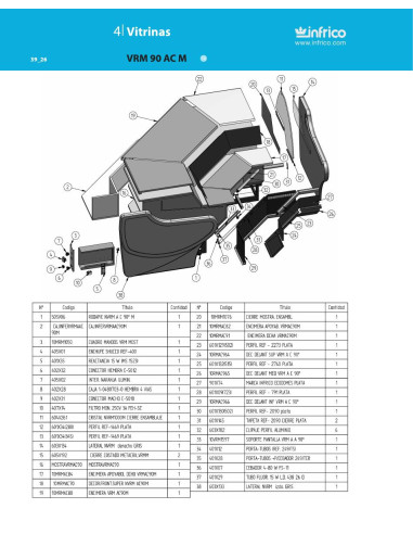 Pièces détachées INFRICO VRM-90-AC-M Annee 2010 