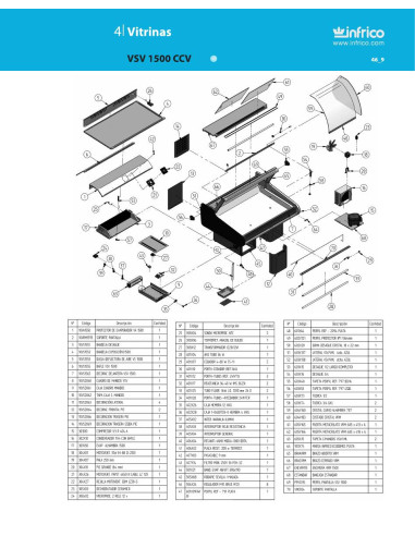 Pièces détachées INFRICO VSV-1500-CCV Annee 2010 