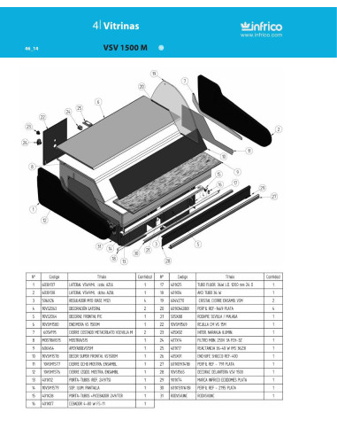 Pièces détachées INFRICO VSV-1500-M Annee 2010 