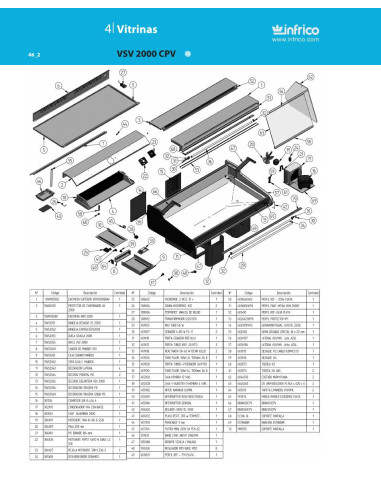 Pièces détachées INFRICO VSV-2000-CPV Annee 2010 
