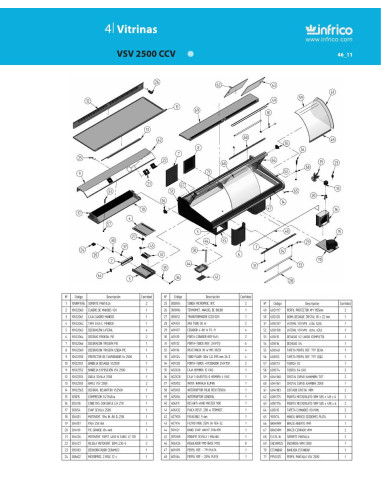 Pièces détachées INFRICO VSV-2500-CCV Annee 2010 