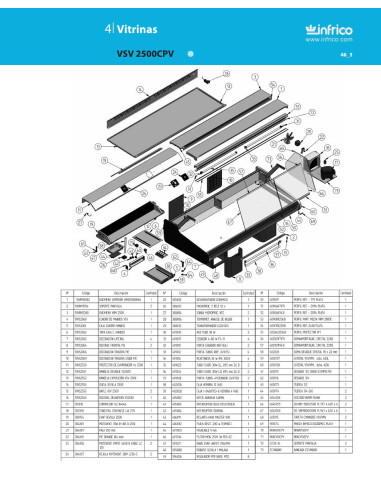 Pièces détachées INFRICO VSV-2500-CPV Annee 2010 