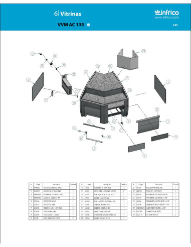 Pièces détachées INFRICO VVM-AC-135 Annee 2008 