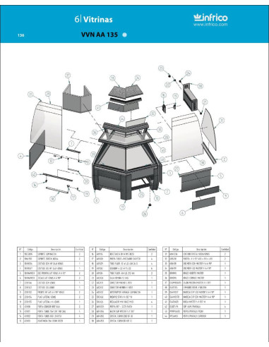 Pièces détachées INFRICO VVN-AA-135 Annee 2008 